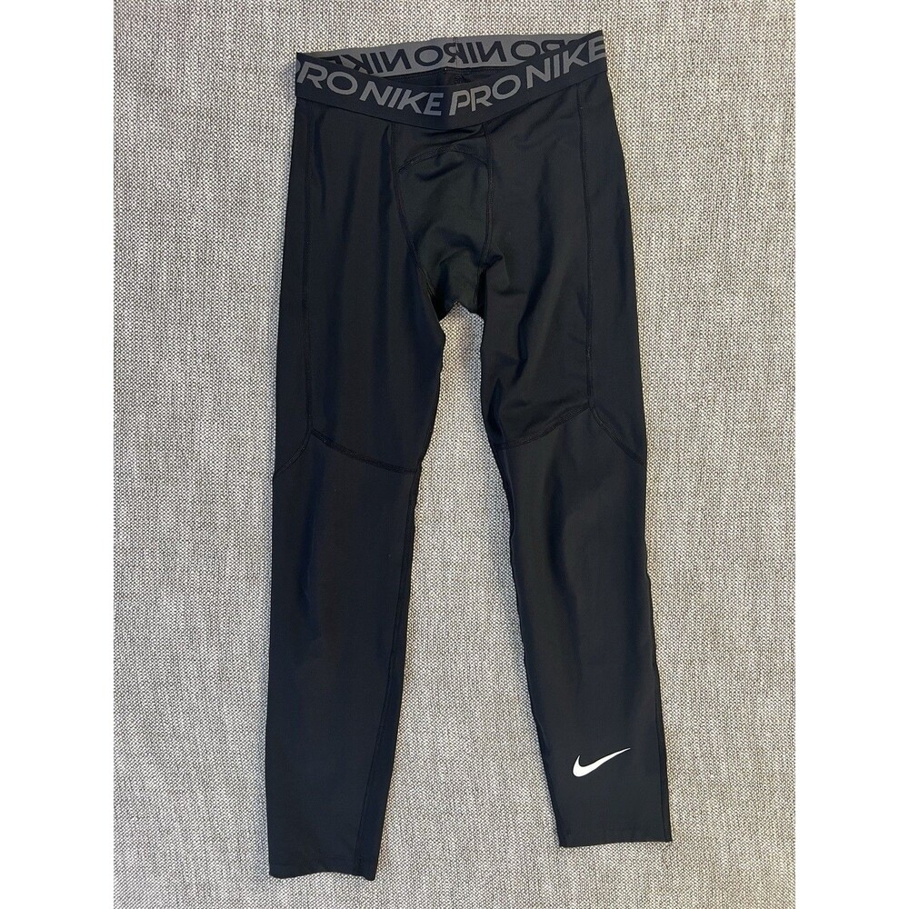 Nike Pro Dri-FIT Compression Tights Mens L Black Pull On Gym Training Pants